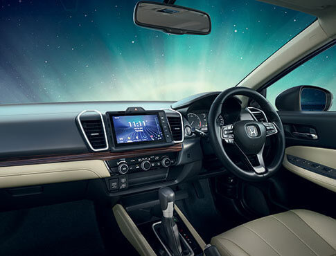 New Honda City 2020 Interior - Sophisticated & High Quality Dashboard with Real Stitch Soft Pad & Glossy Dark Wood Garnish