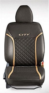 Honda City Accessory - Seat Cover PVC Black w/fabric Cross Stitch