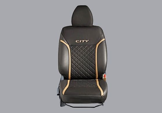 Honda City Accessory - Seat Cover PVC Black w/fabric Cross Stitch