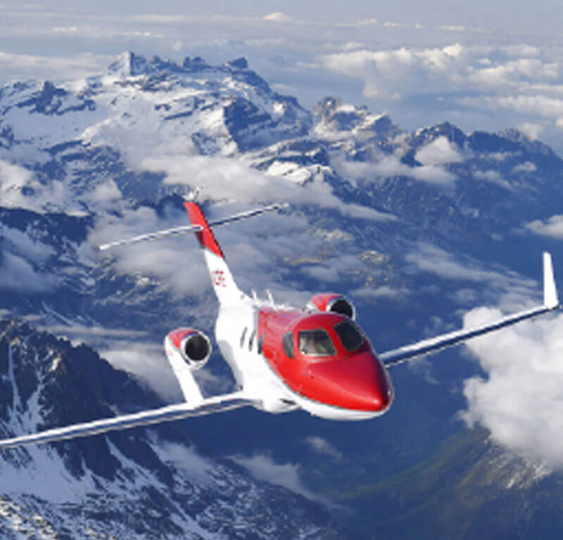 Front View of Flying Hondajet 